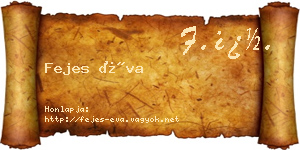 Fejes Éva névjegykártya